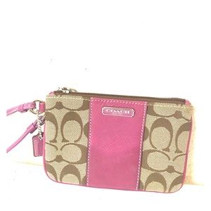 Purple Monogram Coach Wristlet